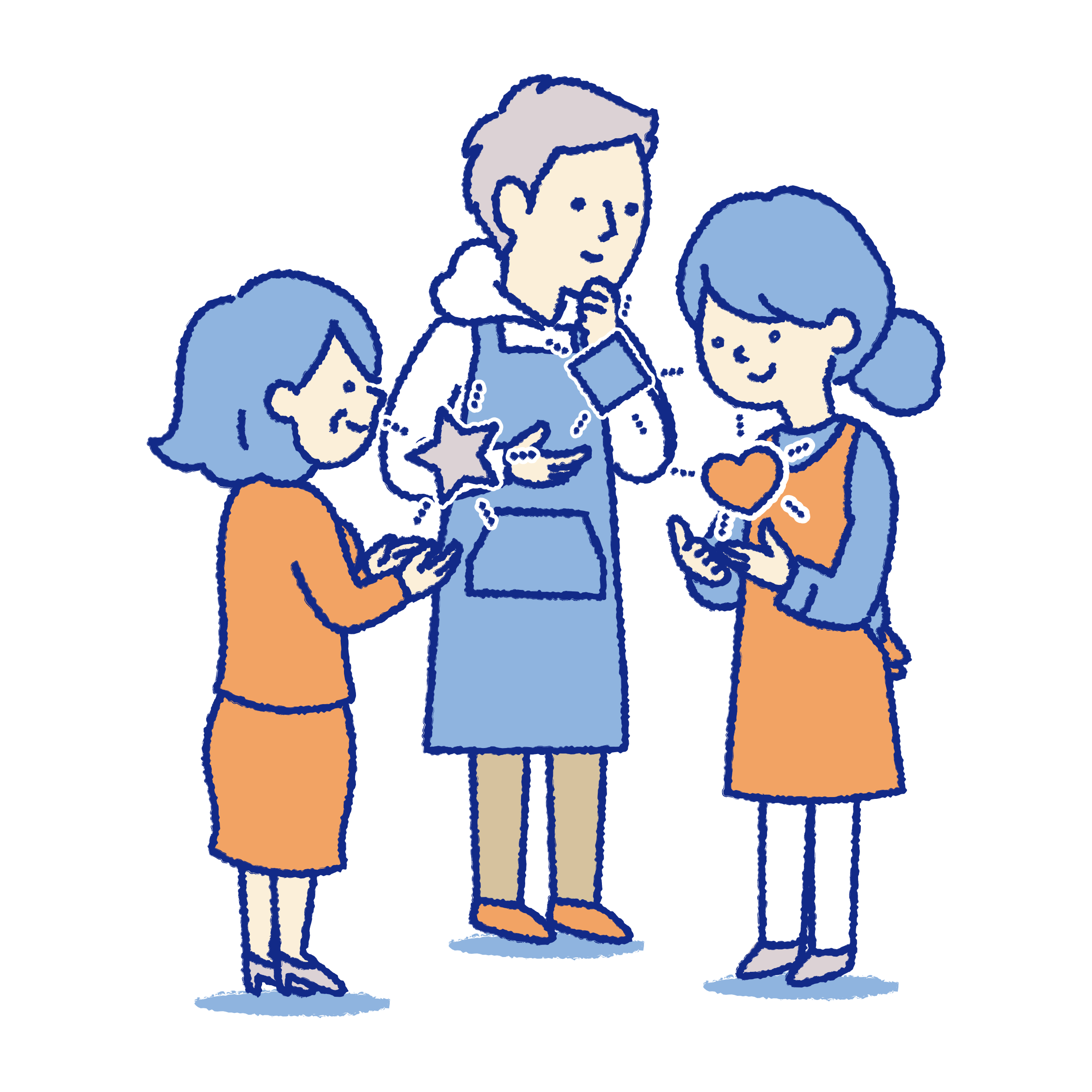 ほいくスタジオフォーカスの話し合いのイラスト